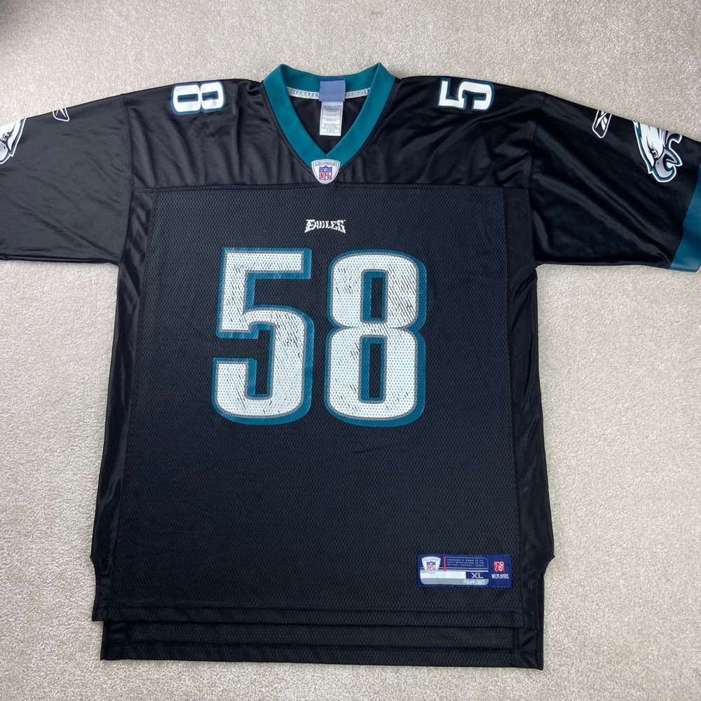Philadelphia Eagles Trent Cole 58 Reebok Football Jersey Mens XL Black NFL
